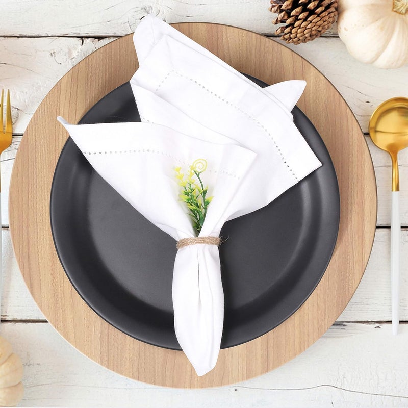 Light & Pro Lightnpro Decorative Cloth Dinner Napkins with Hemstitched, Wedding, Cocktail & Party Napkins, Mitered Corners, Machine Washable, 12 Elegant Table Napkins for Special Occasions - 18x18 Inch White - Image 5